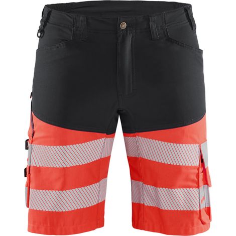 Short de travail haute visibilité stretch 1541 - Noir/Rouge fluo 2XL - FR(52) - SE(C58) - Standards