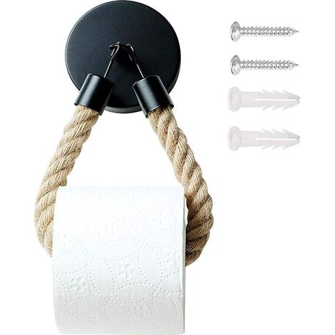 Toilettenpapierhalter aus Hanfseil – Badezimmer, Handtuch, Dusche (1/5)