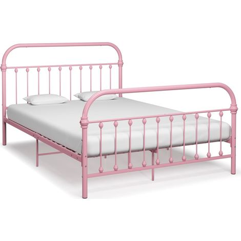 Cadre De Lit Moderne: Double - Lit Double adulte - Rose Métal 140 x 200 cm Chic-487857 (1/5)