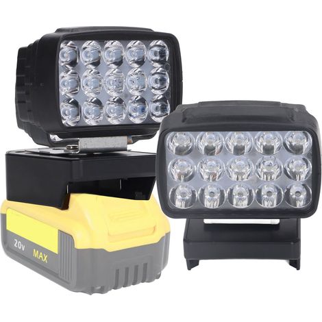 Lampe d'éclairage pour outils à batterie lithium 15V-21V, 15 LED haute luminosité, compatible avec Makita, Dewei et Miwochi. (1/5)