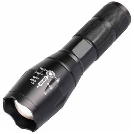 VtiziklTorche Lampe de Poche,Lampe de poche tactique poche torche LED super lumineux 1200 lumens LED poche torche T6 lampe de poche portable mise au point réglable torche zoomable avec 5 modes de lumi (1/5)