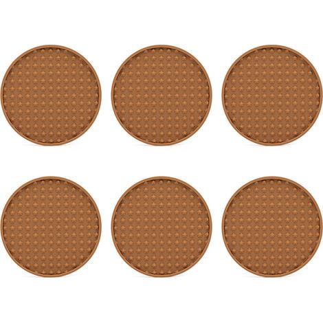 Sous-Verre En Silicone - Support Intégré - Résistant À La Chaleur Et Au Glissement - Pour Tables En Bois Ou Verre - Lot De 6 (1/5)