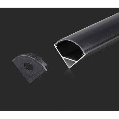 V-TAC Profilo Alluminio Angolari Nero per Strip LED 2000x15.8x15.8mm