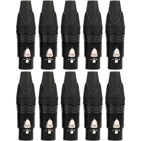10 adaptateurs XLR 3 broches à monter soi-même, connecteurs XLR pour l'aviation, têtes à souder, connecteurs de câble de microphone (femelles). (1/5)