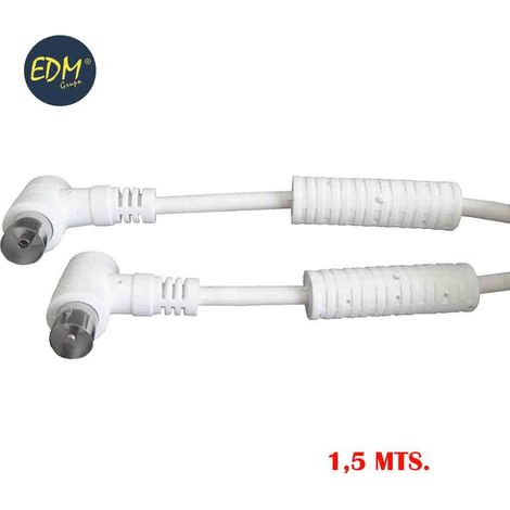 Prolunga TV-video angolata con filtro 9,5mm EDM bianco confezionato da 1,5m
