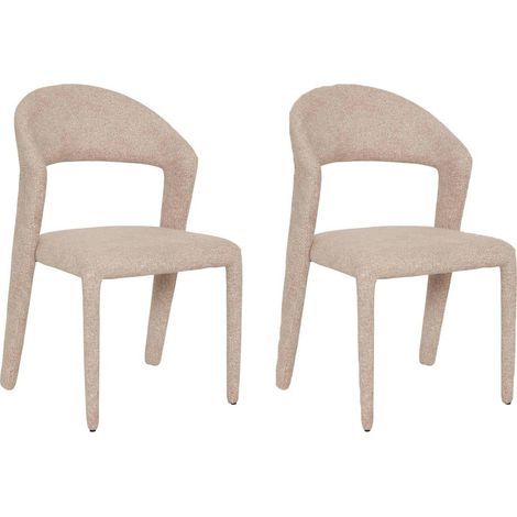Lot de 2 Chaises "Almée" 88cm Beige (1/5)