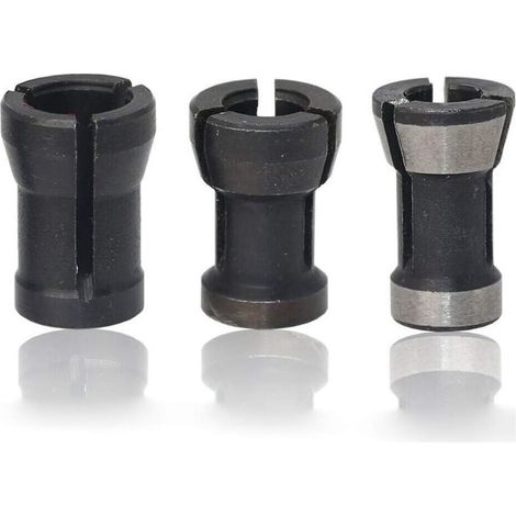 Adapter für Fräser, geteilte Hülse, Fräsfutter und Holzbearbeitung (8 mm + 6,35 mm + 6 mm, 3er-Set) (1/3)