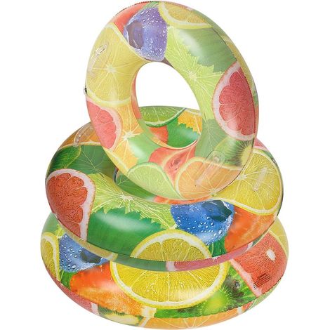 Lot de 3 bouées gonflables en forme de fruits pour bébé, bouée de cou pour enfants, jouets aquatiques ronds (1/5)