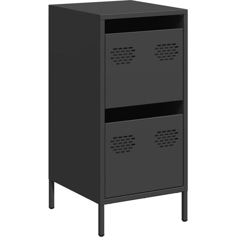 Maison Exclusive - Aparador de acero laminado en frío negro 35x39