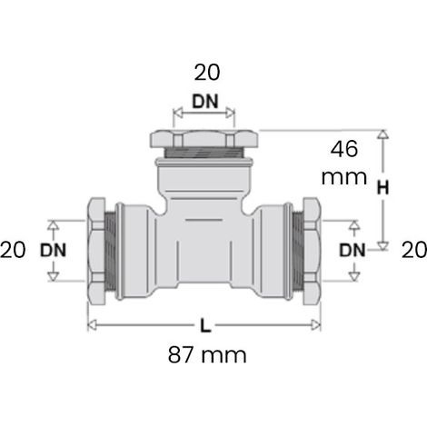 Raccord en T CA 20 mm, pour tuyau en plastique PE (1/3)