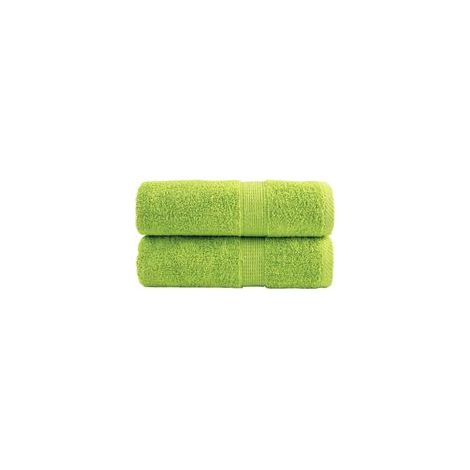 Hochwertige Gästeservietten, 2er-Set, Apfelgrün, 30 x 50 cm, 600 g/m² - Crezuo