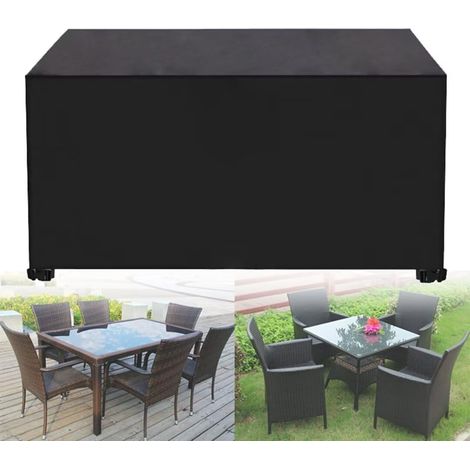 Housse protection salon jardin 420D Oxford noir (1/5)