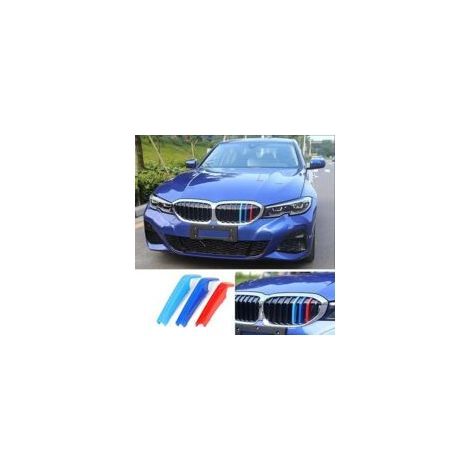 Un jeu de 3 baguettes de calandre en matériau ABS couleur M/DE, adaptées aux BMW Série 3 G20 (modèles 2020-2022). (1/2)