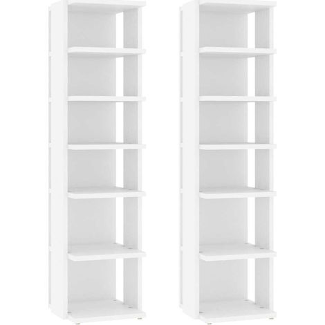 Maison Exclusive - Zapateros 2 uds contrachapada blanco 27,5x27x1 (1/5)