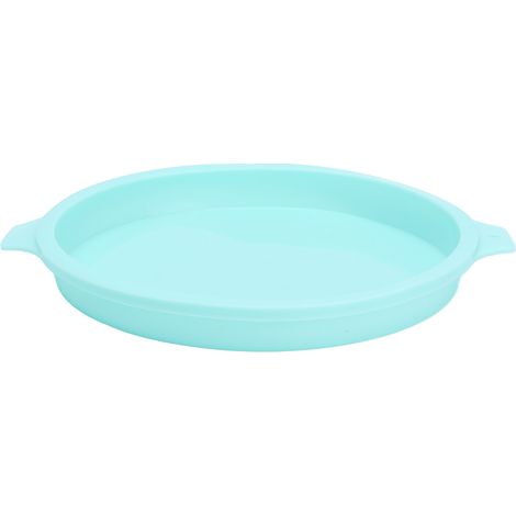 Wiederverwendbare Silikonform für Herz- und runde Kuchen, Muffinform, großformatiges Backwerkzeug, hellblau, ohne Ausstechform für Desserts. (1/5)
