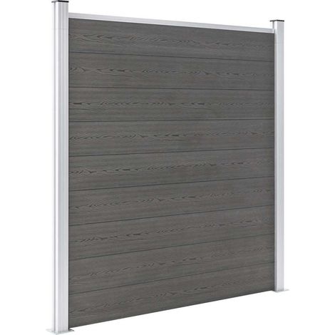 Clôture de jardin-Grillage de jardin WPC 180x186 cm Gris (1/5)
