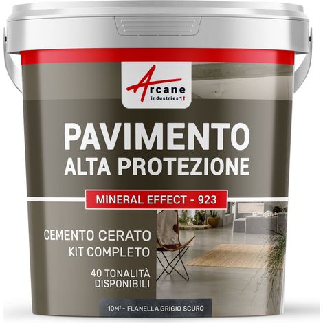 Microcemento per pavimenti interni: alta protezione - 10 m² (in 2 strati) Flanella Grigio Scuro - ARCANE INDUSTRIES