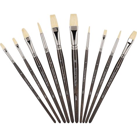 Lot de 10 pinceaux à huile marron avec support UV pour gouache et aquarelle, fournitures artistiques (1/5)