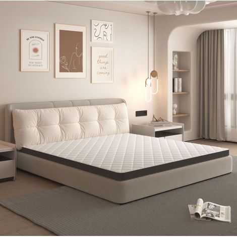 Materasso 140x200x7 cm bianco e grigio, schiuma 7 zone, comfort H3, certificato OEKO-TEX, MEUBLIV (1/5)