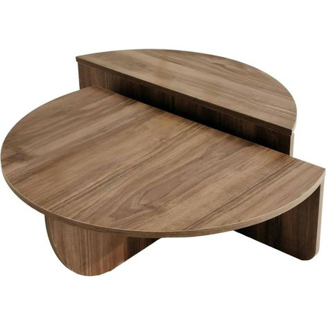 Dmora - Tavolino da salotto Canopus, Tavolo basso da caffè, Portariviste per divano, Ripiano da soggiorno, 90x90h35 cm, Noce Scuro, con imballo rinforzato, con imballo rinforzato (1/5)