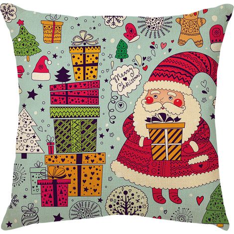 1 paquet d'ornements de Noël pour taies d'oreiller de Noël Housses de coussin du Père Noël Décoration d'intérieur, Style 10 (1/2)