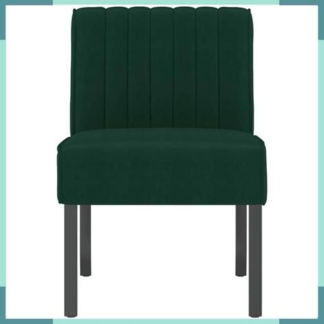 352453 Fauteuil sans accoudoirs vert foncé velours (1/5)