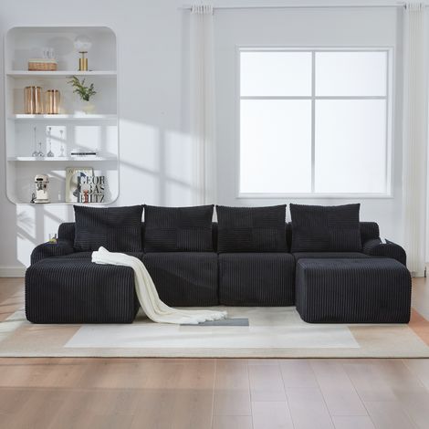 Sofá modular 4 plazas con portavasos y almacenaje OKMYHOME (1/5)