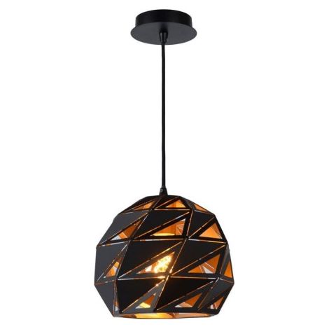 Lampada a sospensione Lucide Malunga nera Ø25 E27 metallo