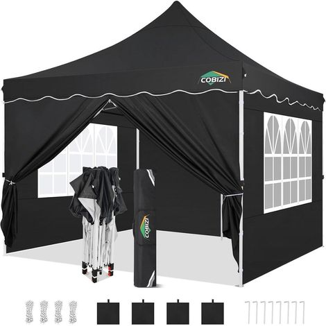 Faltpavillon 3x3 Wasserdicht Stabil mit Seitenwänden Gartenpavillon UV-Schutz (1/5)