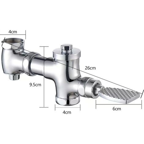 Wall-mounted flush valve for toilets, manual push-button switch, delay valve, export style toilet flush valve -- copper body WS-004 [small body horizontal flush valve]