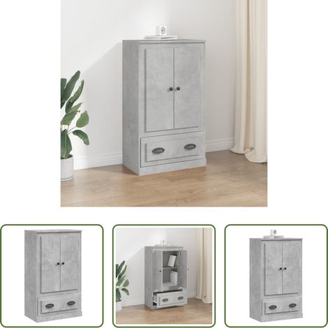 Betonfarbe - Highboard Betongrau 60x35,5x103,5 cm Holzwerkstoff (1/5)