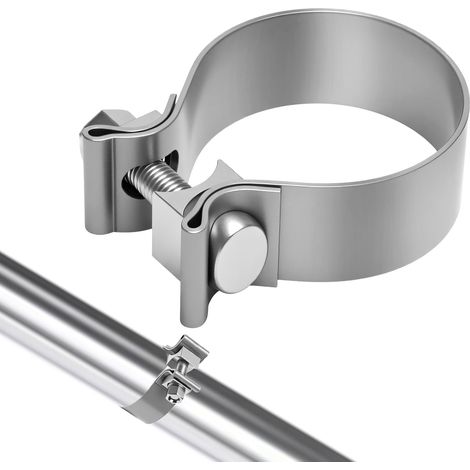 Universel Collier de Serrage pour Tuyau D'échappement, Collier Echappement 63-70mm Collier de Serrage en Acier Inoxydable Manchon Echappement Collier Serrage Tuyau D'échappement Clip(OD:63MM) (1/5)