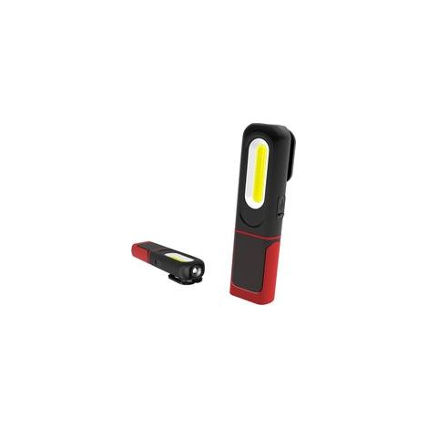 2-in-1-Akku-LED-Arbeitsleuchte, 360° drehbare Inspektionsleuchte und 5-W-COB-LED-Taschenlampe mit Magnetfuß und Haken für Werkstatt, Camping und Heimwerkerprojekte – Crezuo