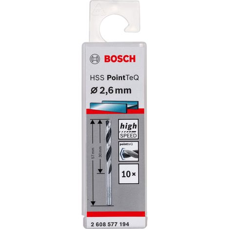 2x Forets hélicoïdaux HSS (pour métal, 2,6 x 30 x 57 mm, accessoires pour perceuse-visseuse) (1/5)