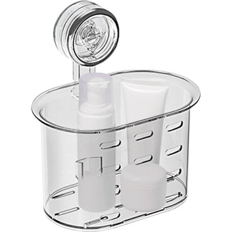 Organisateur De Douche Pour Salle De Bain Boîte De Rangement Salle De Bain Accessoires De Douche Support Amovible À Ventouses Sans Perçage Pour Tissus, Produits De Toilette Et Cosmétiques (1/5)