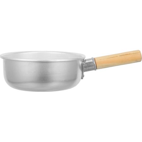 Louche à Eau en Aluminium Épaissi, Manche en Bois, Cuillère à Soupe Multifonction, Ustensile Cuisine et Jardinage, Usage Domestique Polyvalent, Louche Courte Pratique (1/5)