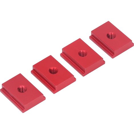 4 écrous à fente coulissante en T, en alliage d'aluminium, pour le travail du bois, pièces de mouvement linéaire série 30, M6, rouge (1/5)