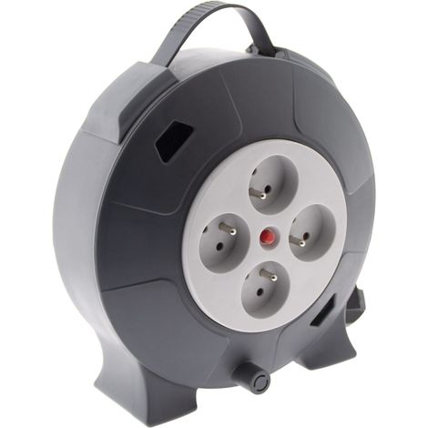 Zenitech - Avvolgicavo - 4 prese - 10m con interruttore