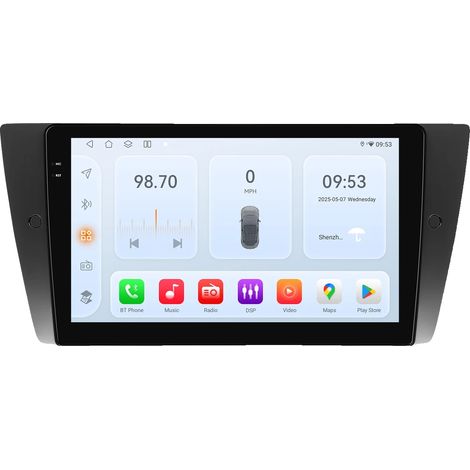 Sistema multimediale stereo, schermo da 9 pollici, compatibile con la Serie 3 2006-2012, touchscreen, QS4-4G 8-Core 4G 32GB (1/2)