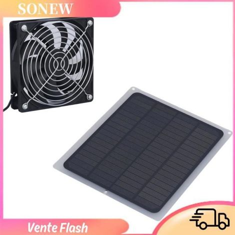 Ventilateur Solaire - Panneau Solaire 6 W - Pour Ventilation Extérieure Piscine Jardin Serre - 1 Pièce (1/5)