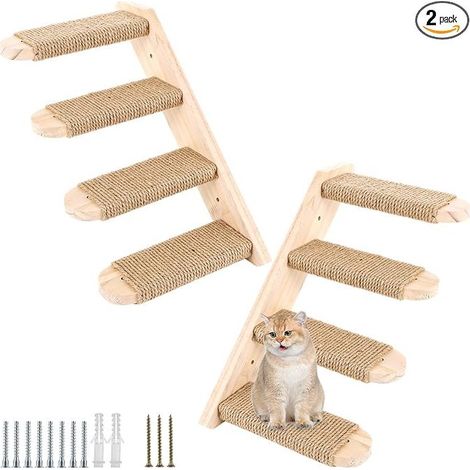 Set of Climbing Walls Wall Mounted Steps with Jute Rope for Play (1/5)