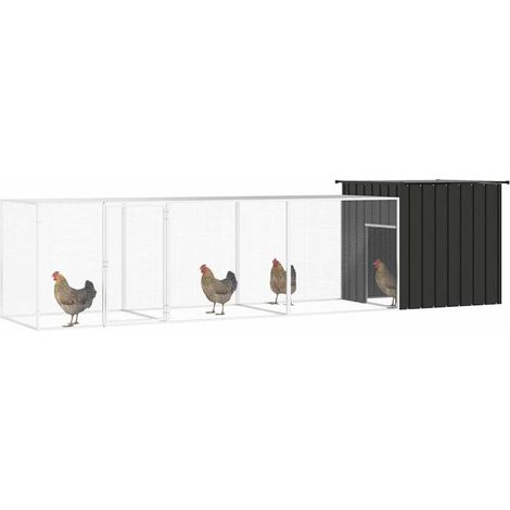 Maison Exclusive - Gabbia per Polli Antracite 400x91x100 cm Acciaio Zincato (1/5)