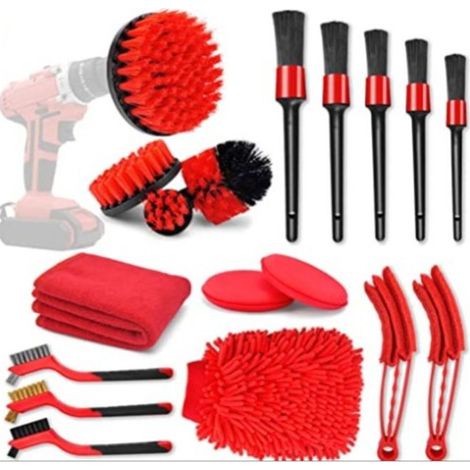 EASYCOMFORT Kit de nettoyage voiture 18 pièces - Brosse climatisation, sortie d'air, polissage carrosserie, épilation et beauté automobile (1/4)
