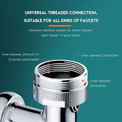 Rallonge de robinet universelle rotative à 1080 bras robotique rotatif à grand angle robinet universel à filtre anti-éclaboussures (1/4)
