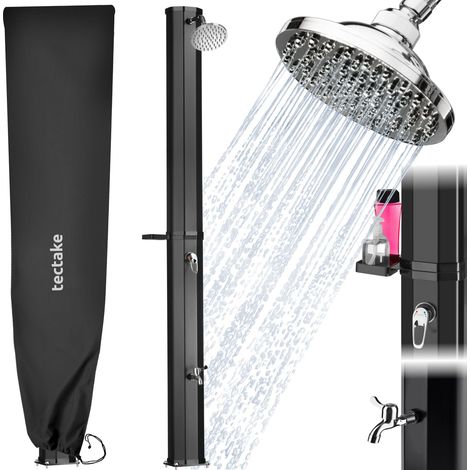 Douche solaire écologique résistante en plastique noir 35 L