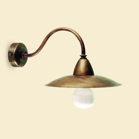 Applique rustico lampadari bartalini elisin eli a20 e27 led ottone lampada parete (1/4)