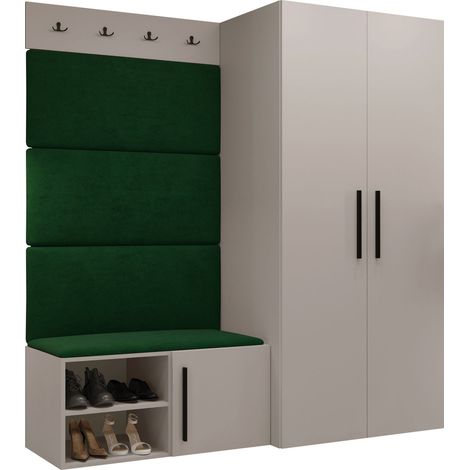 Conjunto para recibidor Nitos I, Manila 35, 191x164x50cm, Tapiz, Aglomerado laminado, Montada en la pared, Colocada