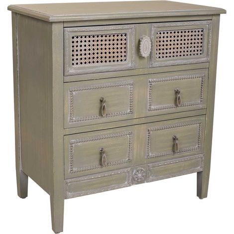 Mesita de noche de madera 3 cajones 65x36x70 (1/5)