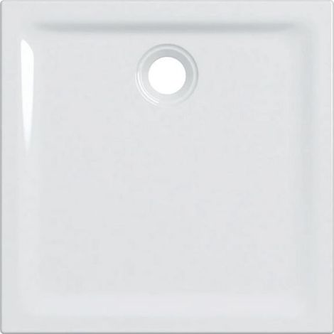Receveur de douche carré 80x80x4,5 cm blanc brillant en grès cérame - Geberit - Avec Drain