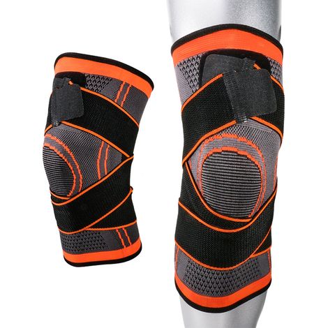 Protège-genoux de sport outdoor à sangle réglable, genouillères pour vélo et basket-ball, maintien renforcé, taille unique. (1/5)